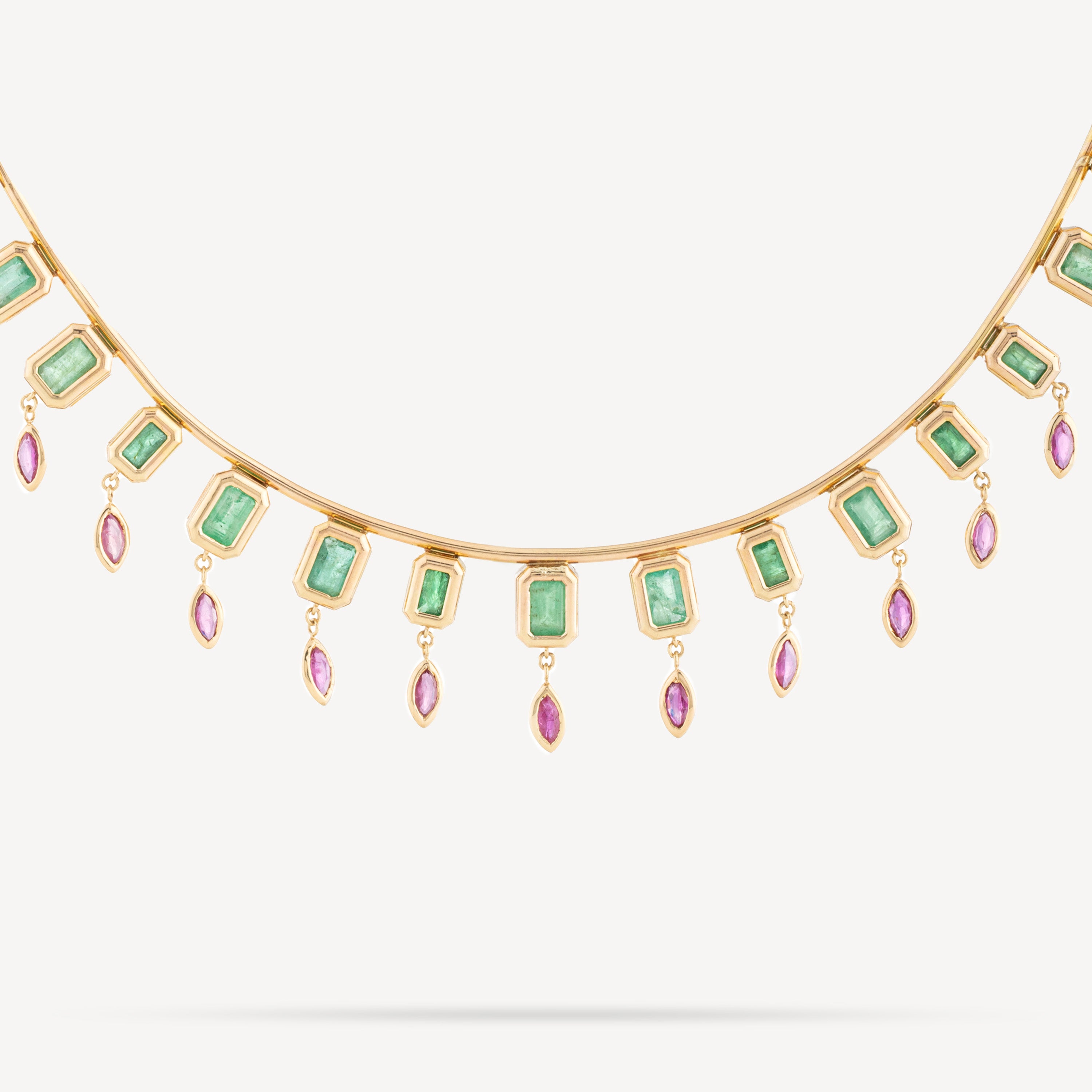 Calafia Crown Emerald Ruby Necklace