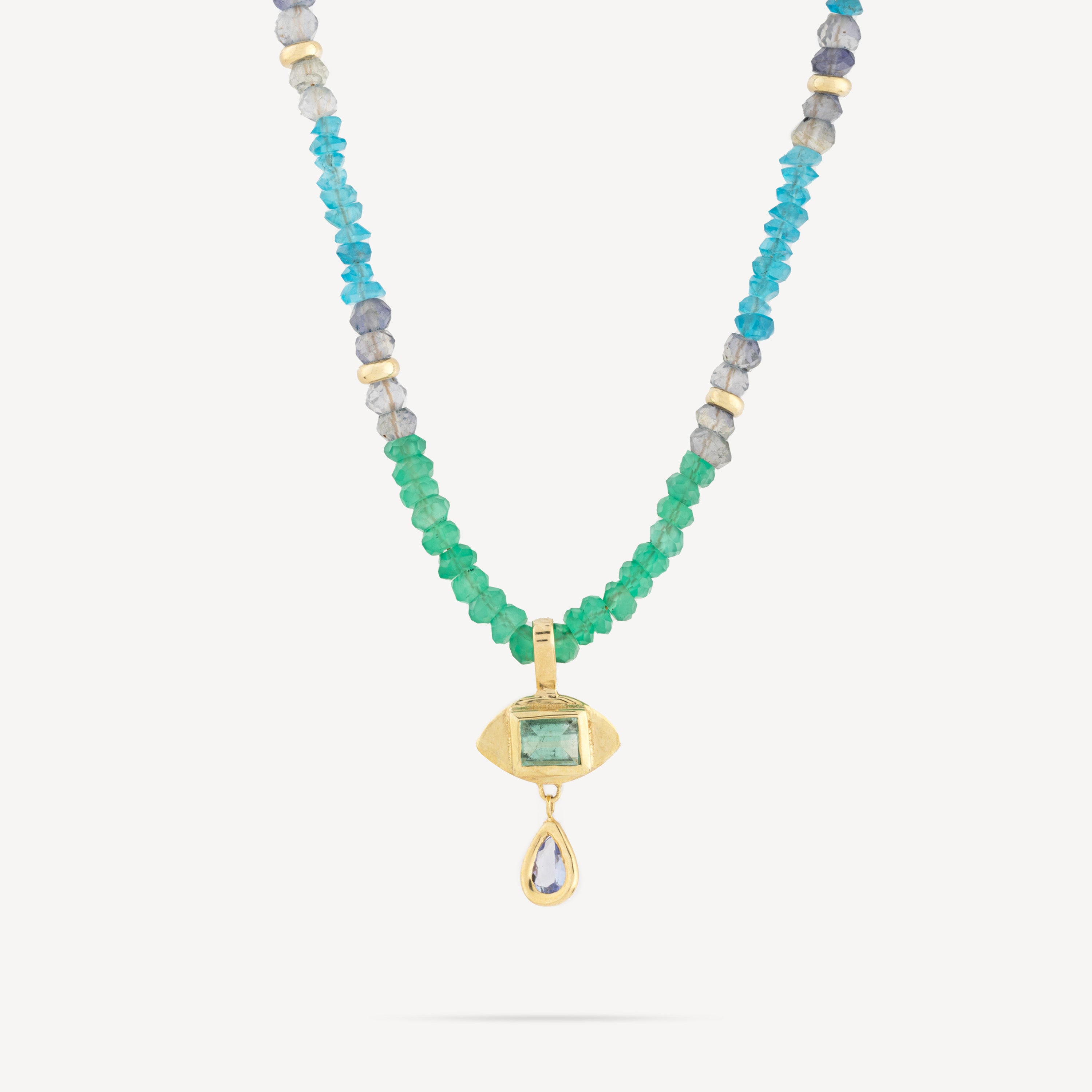 Golden Eye Tourmaline Apatite Necklace