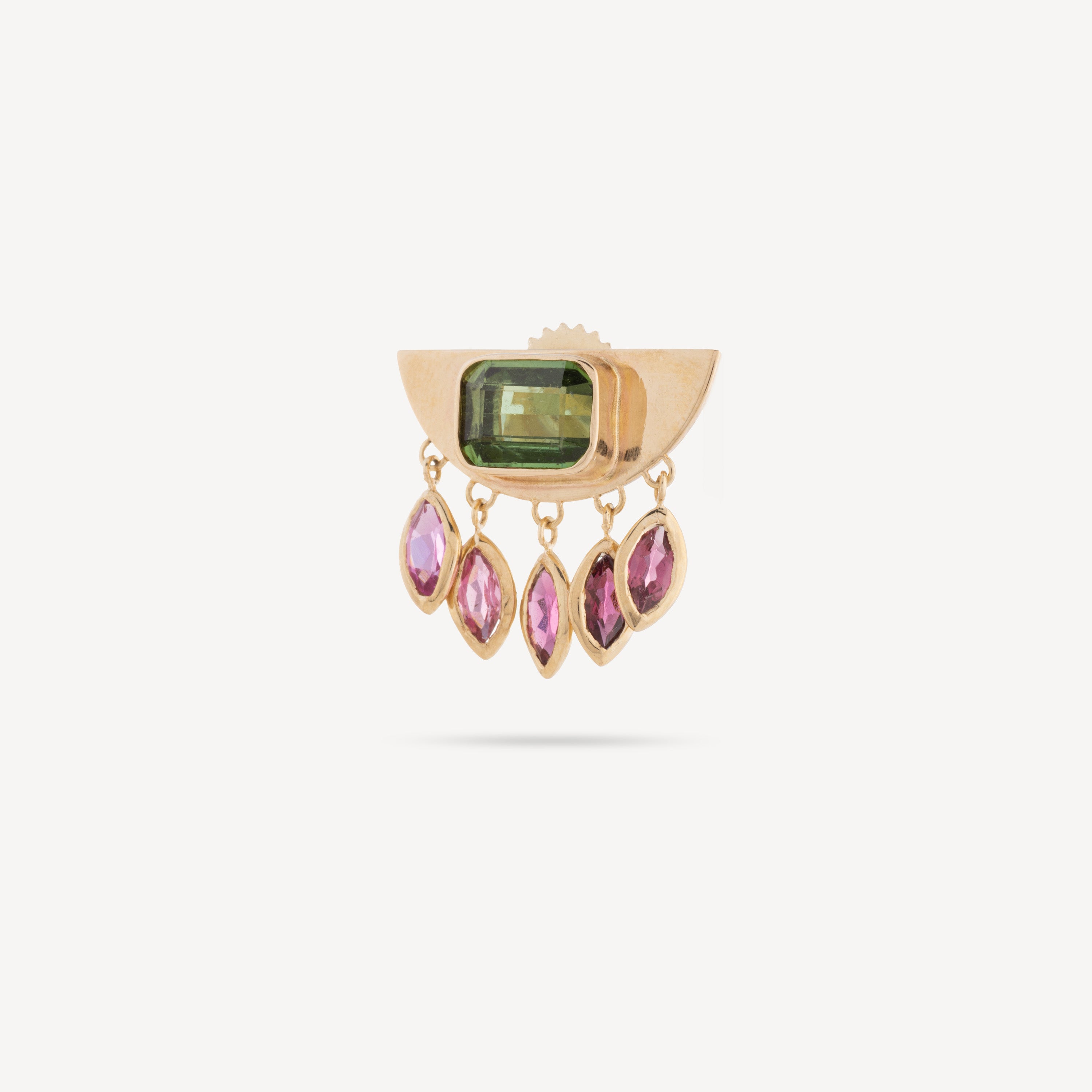 Boucles d'Oreille Aztec Tourmaline Rubis