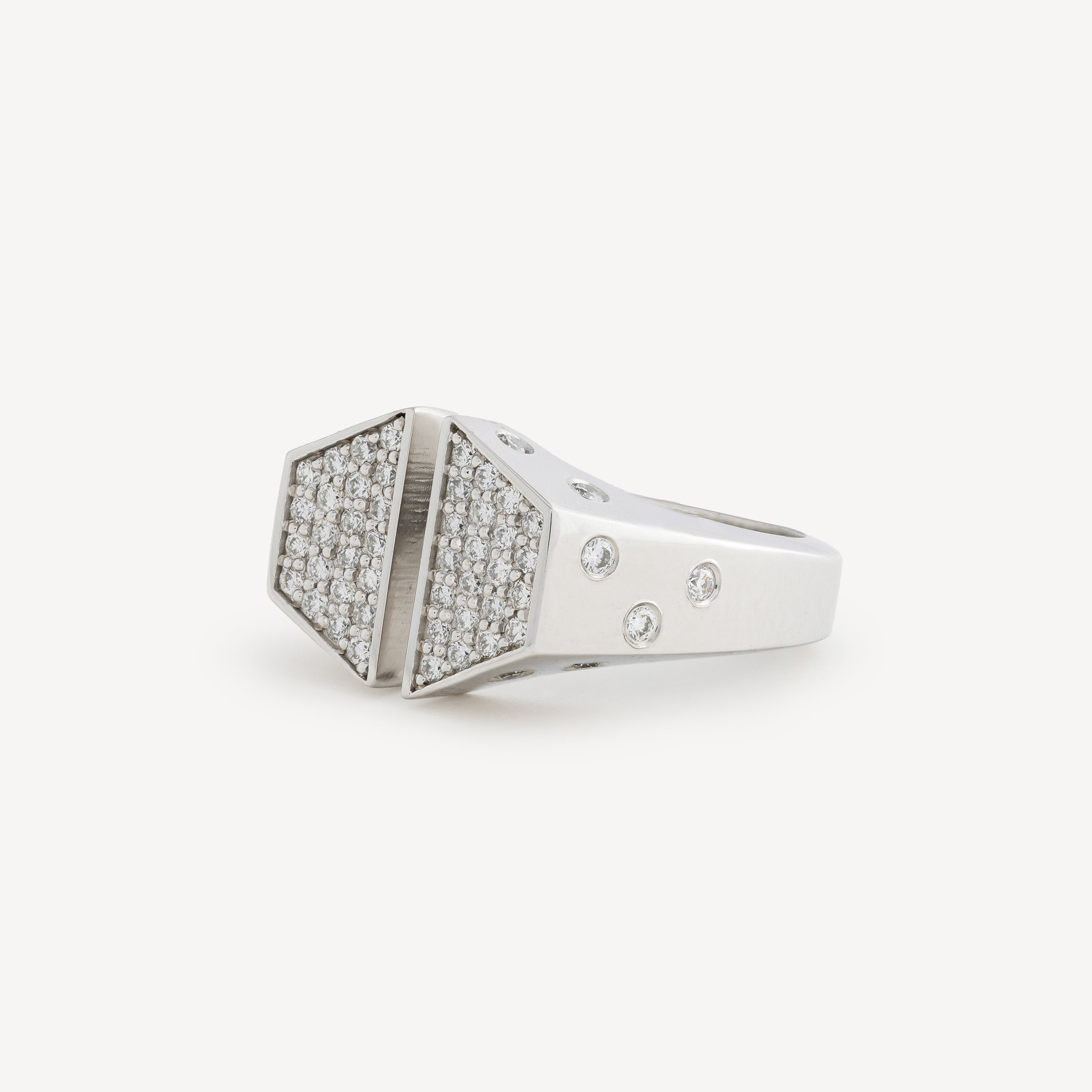 Diamond Split Ring White Gold