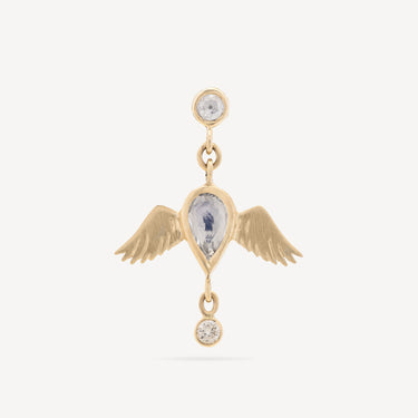 Boucle d'Oreille Bird Moonstone Diamants