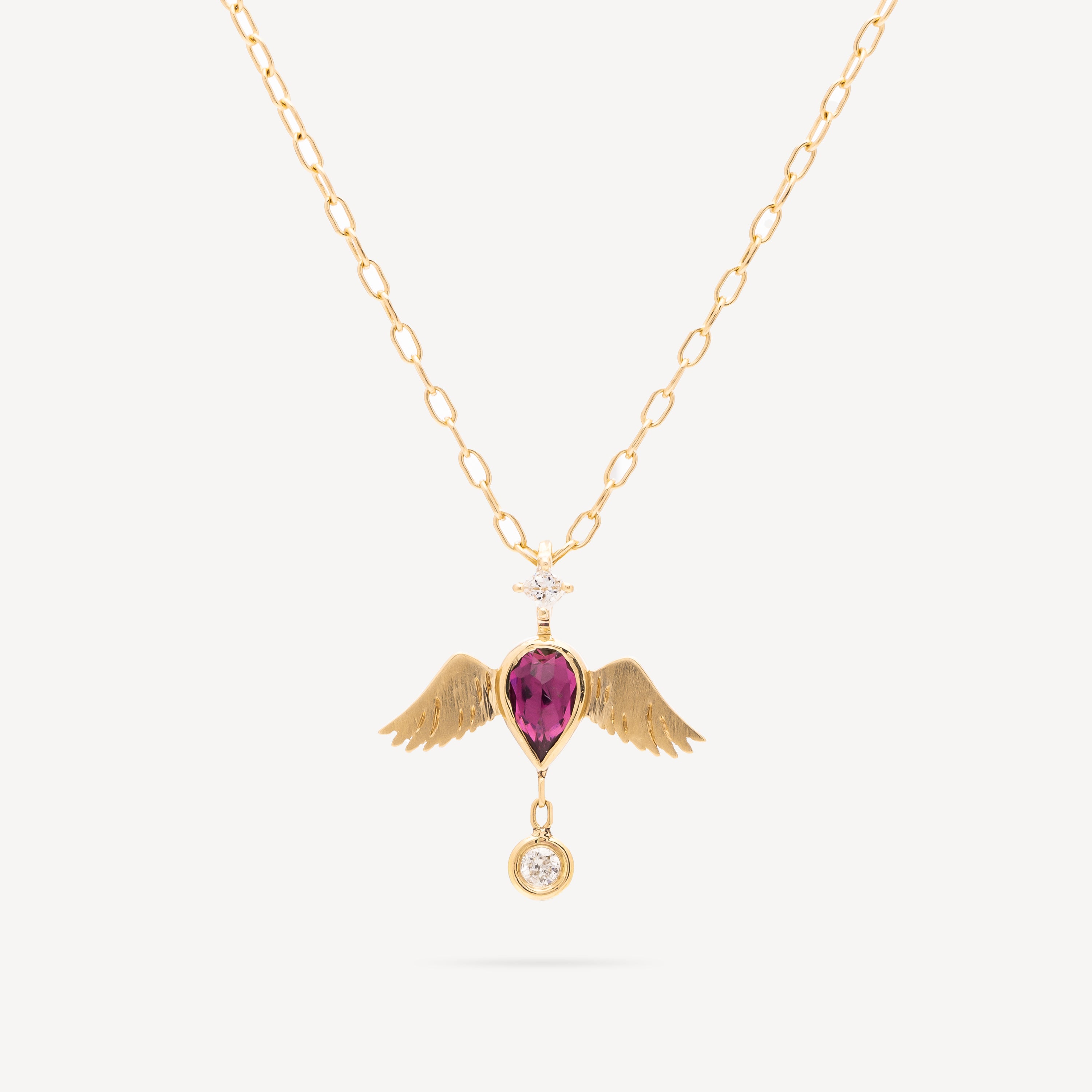 Collier Angel Pear Tourmaline Diamant