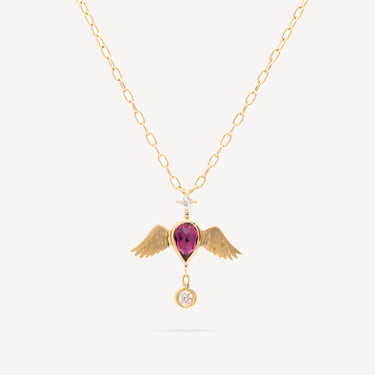 Collier Angel Pear Tourmaline Diamant