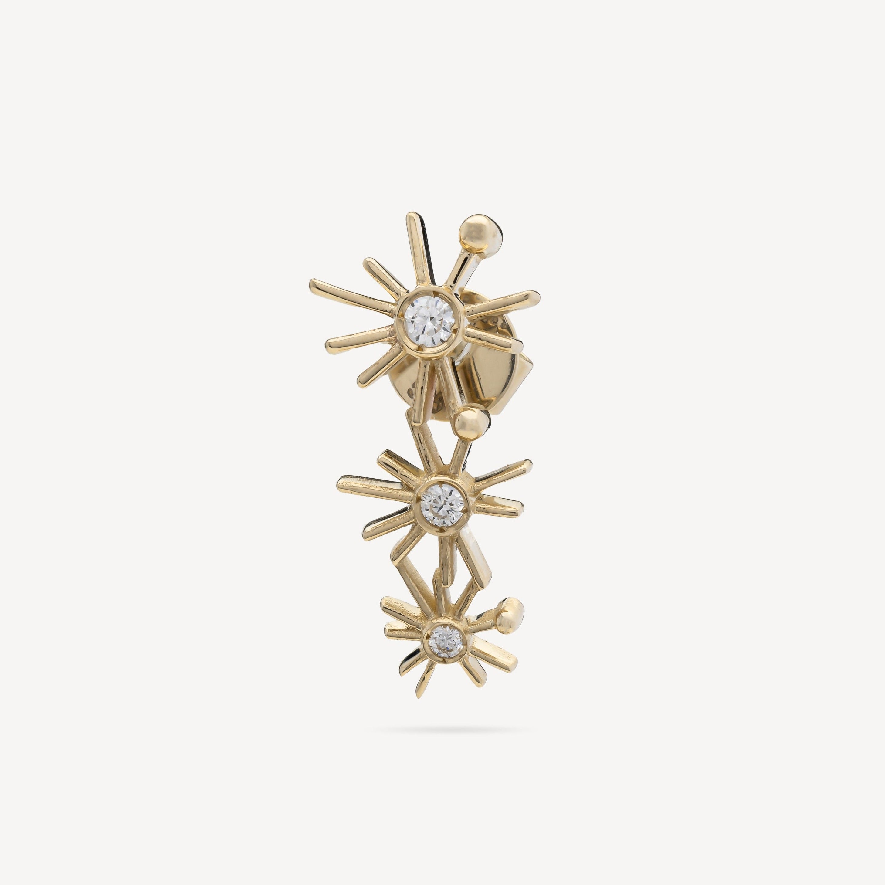 Buenos Dias Mini Sun Triple Climber Earring