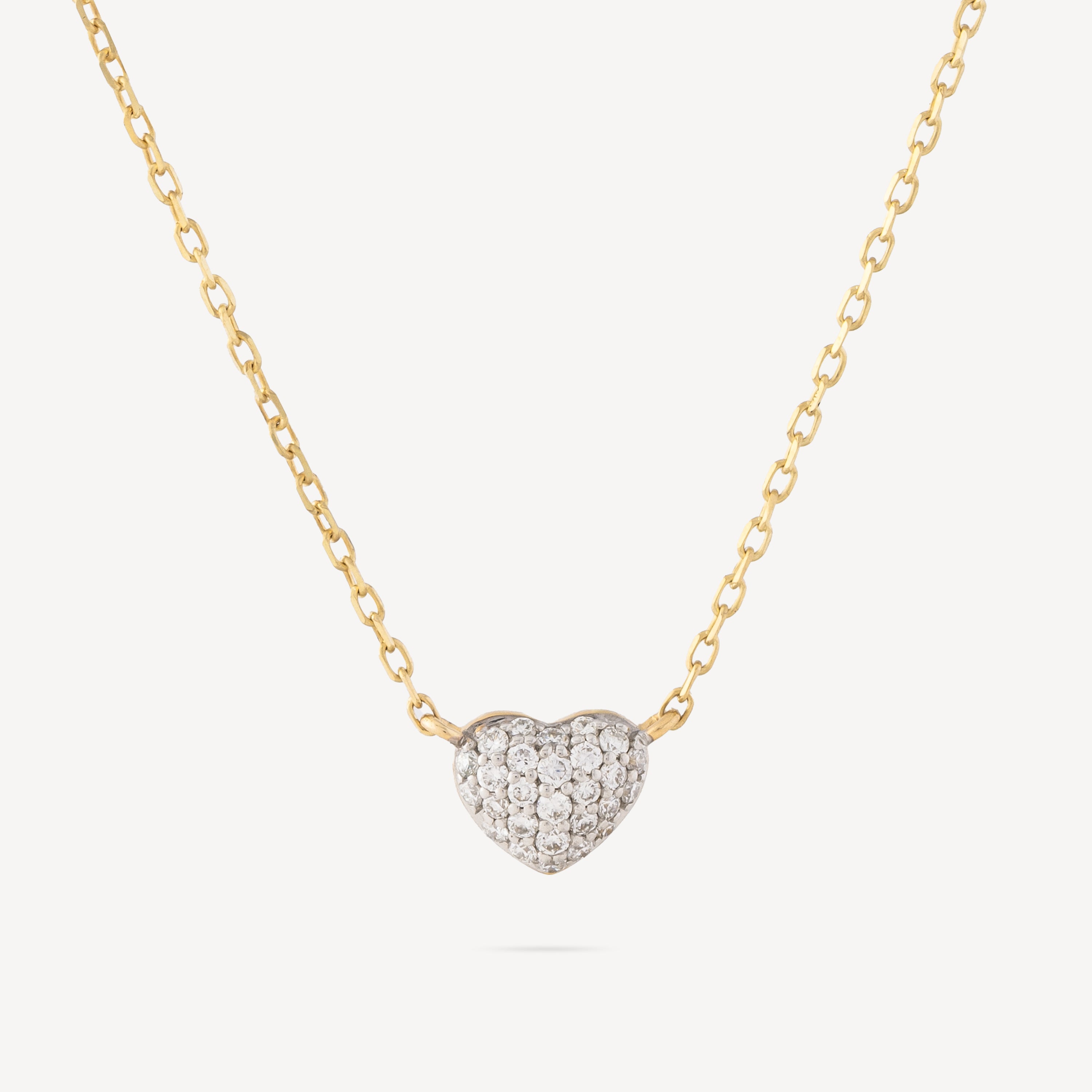 Diamonds Gold Heart Solitary Necklace