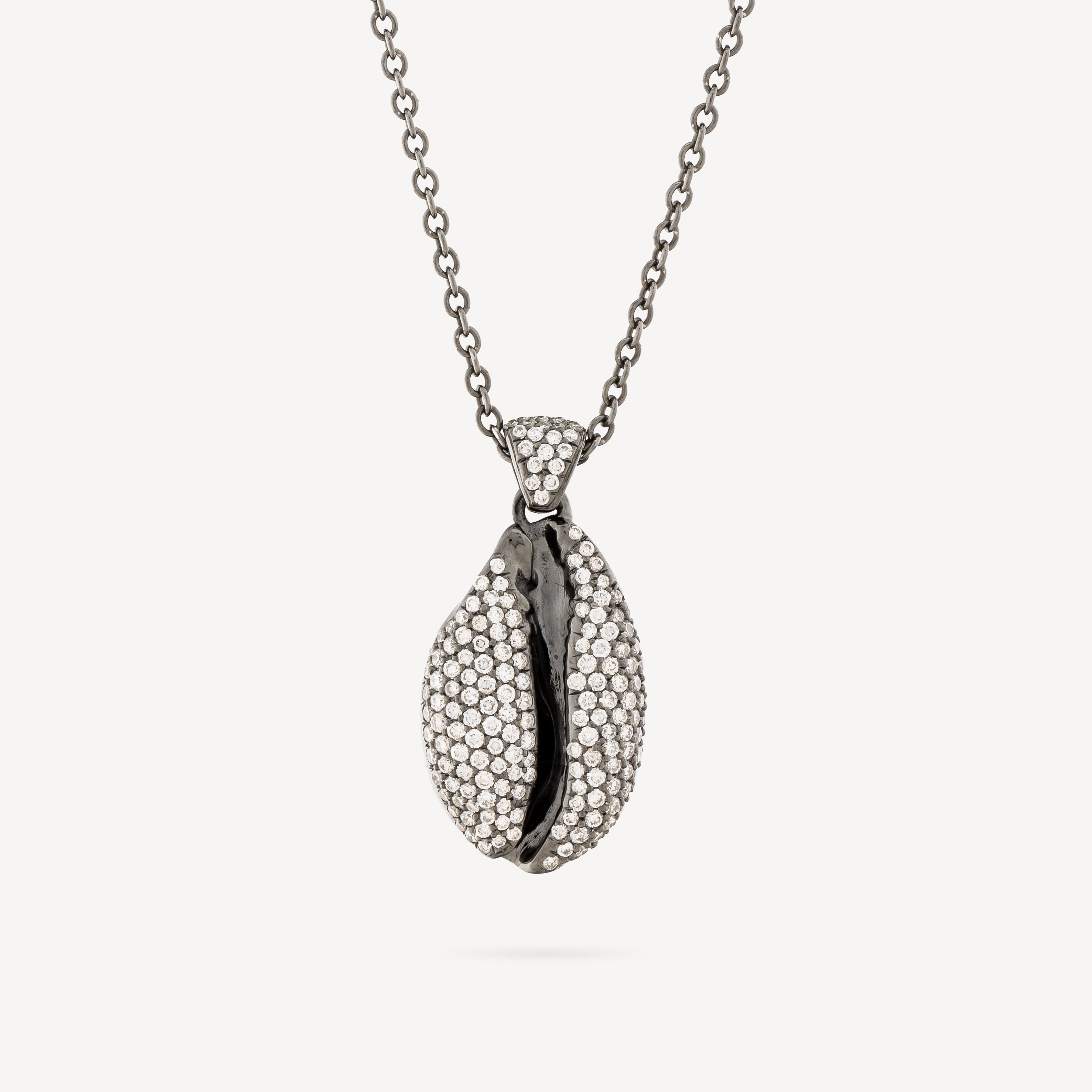 Collier Le Grand Cauri Or Noir Diamant