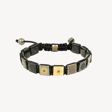 SOS-geprägtes schwarzes Diamantarmband