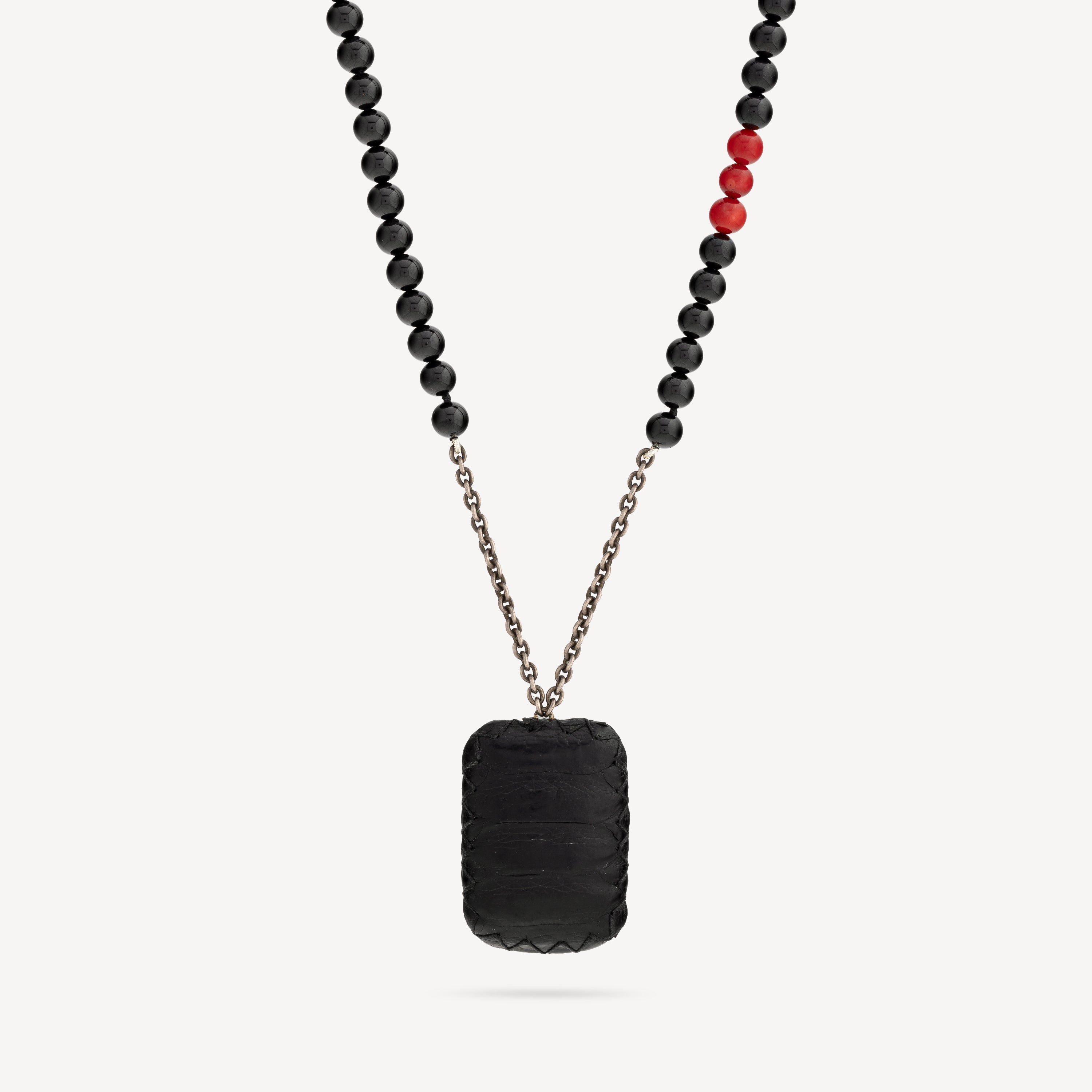 Collier Petek Noir et Rouge