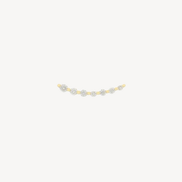 Gradient Chip Piercing 7 Invisible Diamonds Yellow Gold