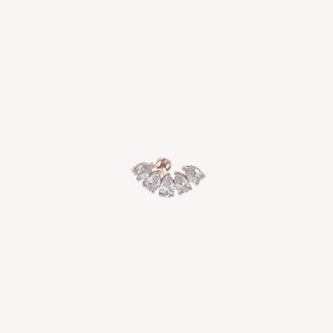 Boucle d'oreille Or Rose Diamants Poire