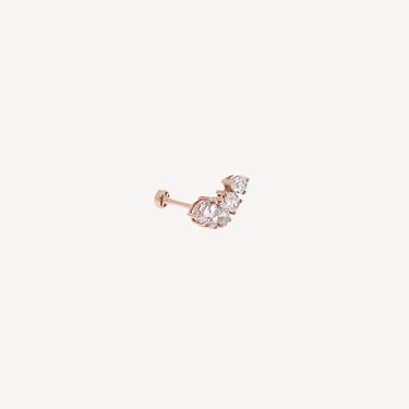 Pear Diamonds Rose Gold Earring