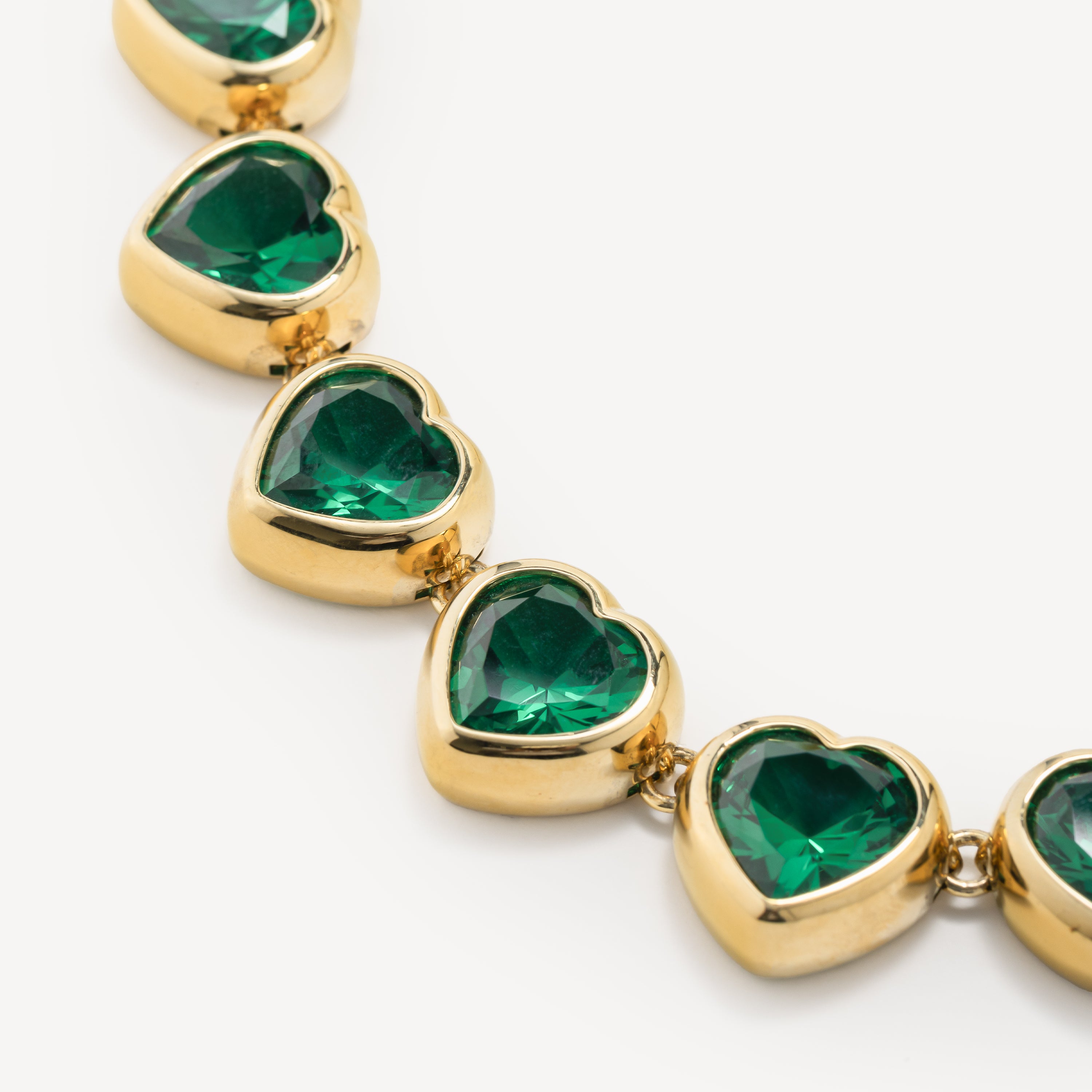 “Emerald” Hearts Necklace