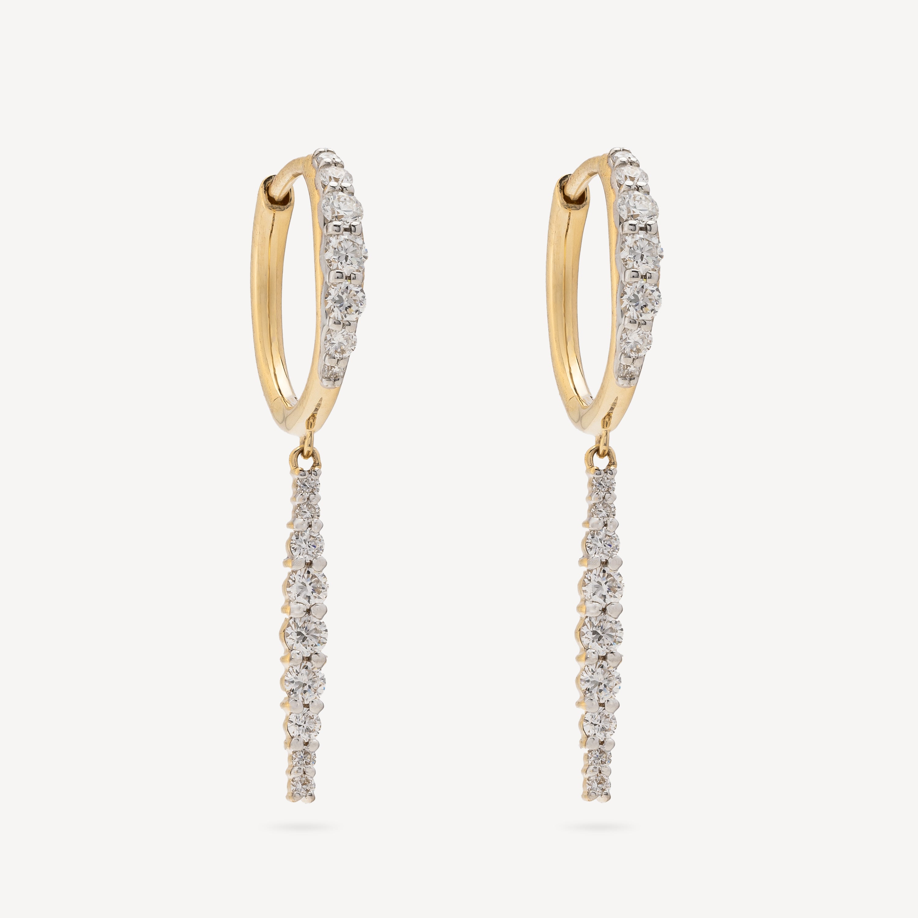 Boucles d'Oreilles Thin Hoops Gradient Pavé Hanging