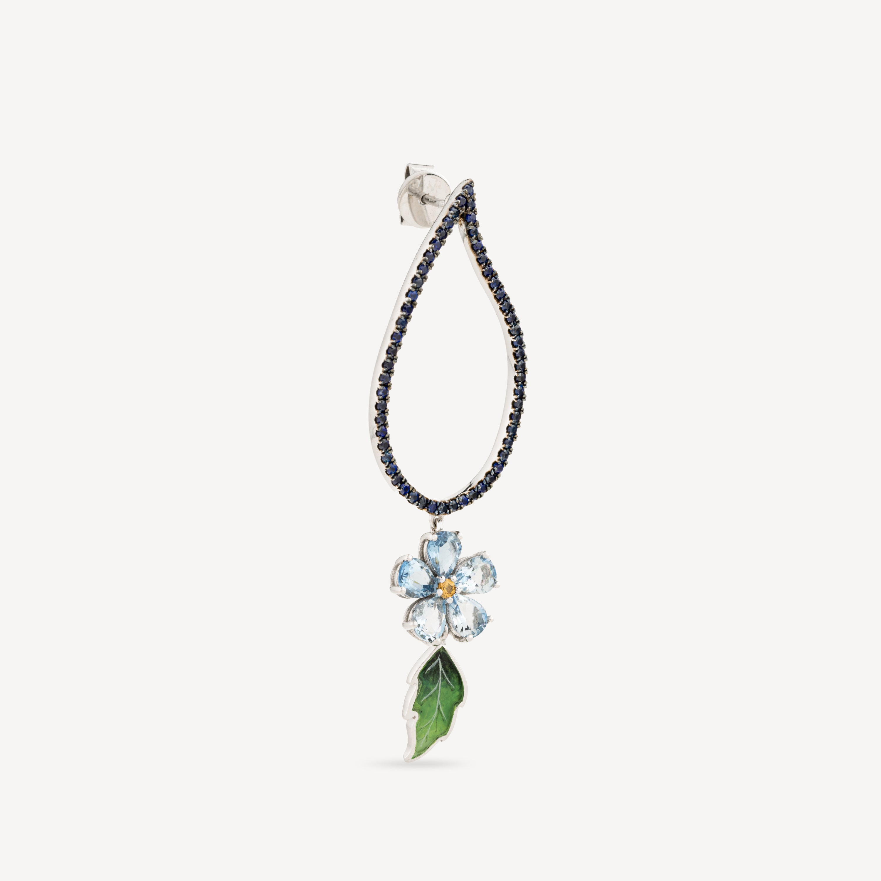 Boucle D'Oreille Forget Me Not Saphirs Bleus