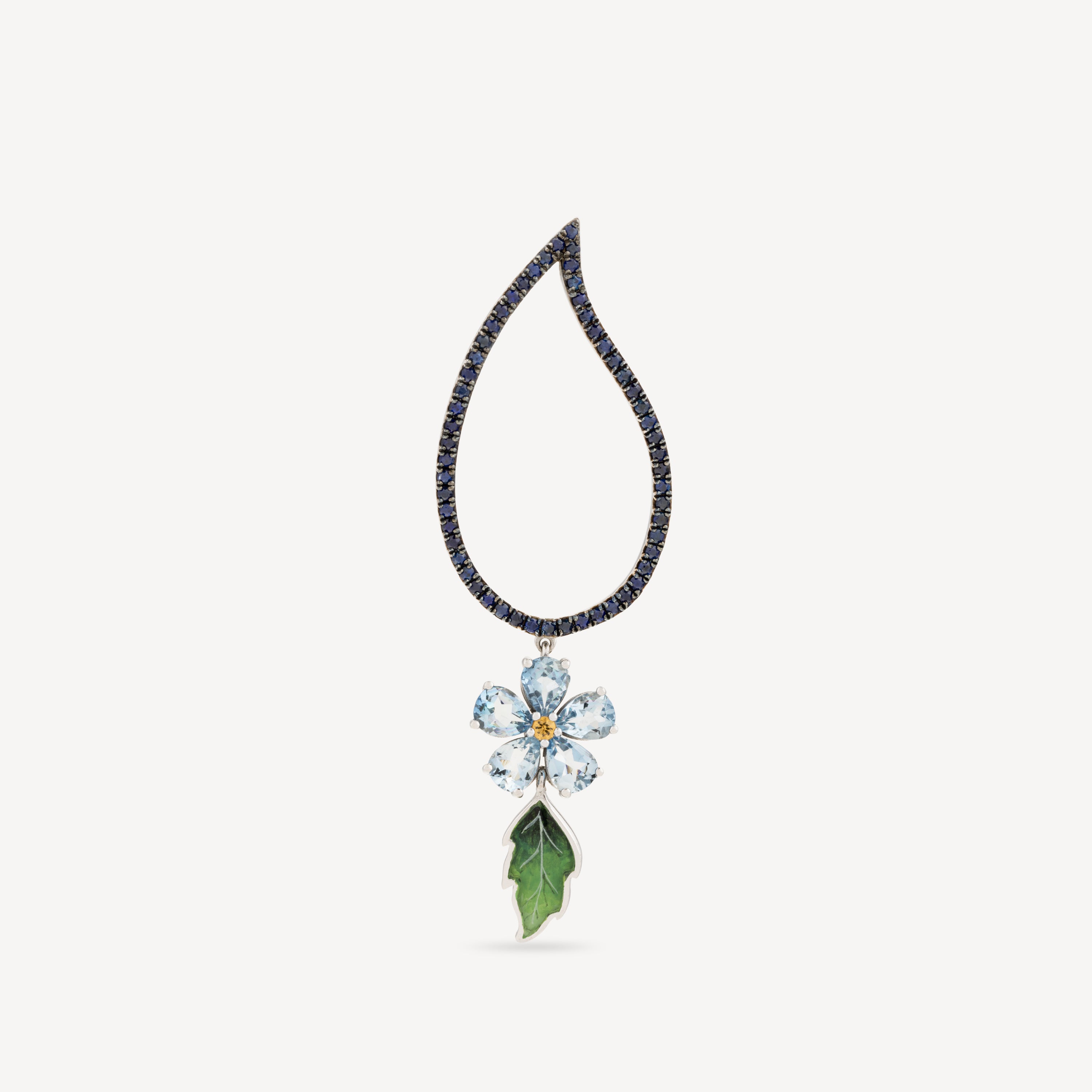 Boucle D'Oreille Forget Me Not Saphirs Bleus