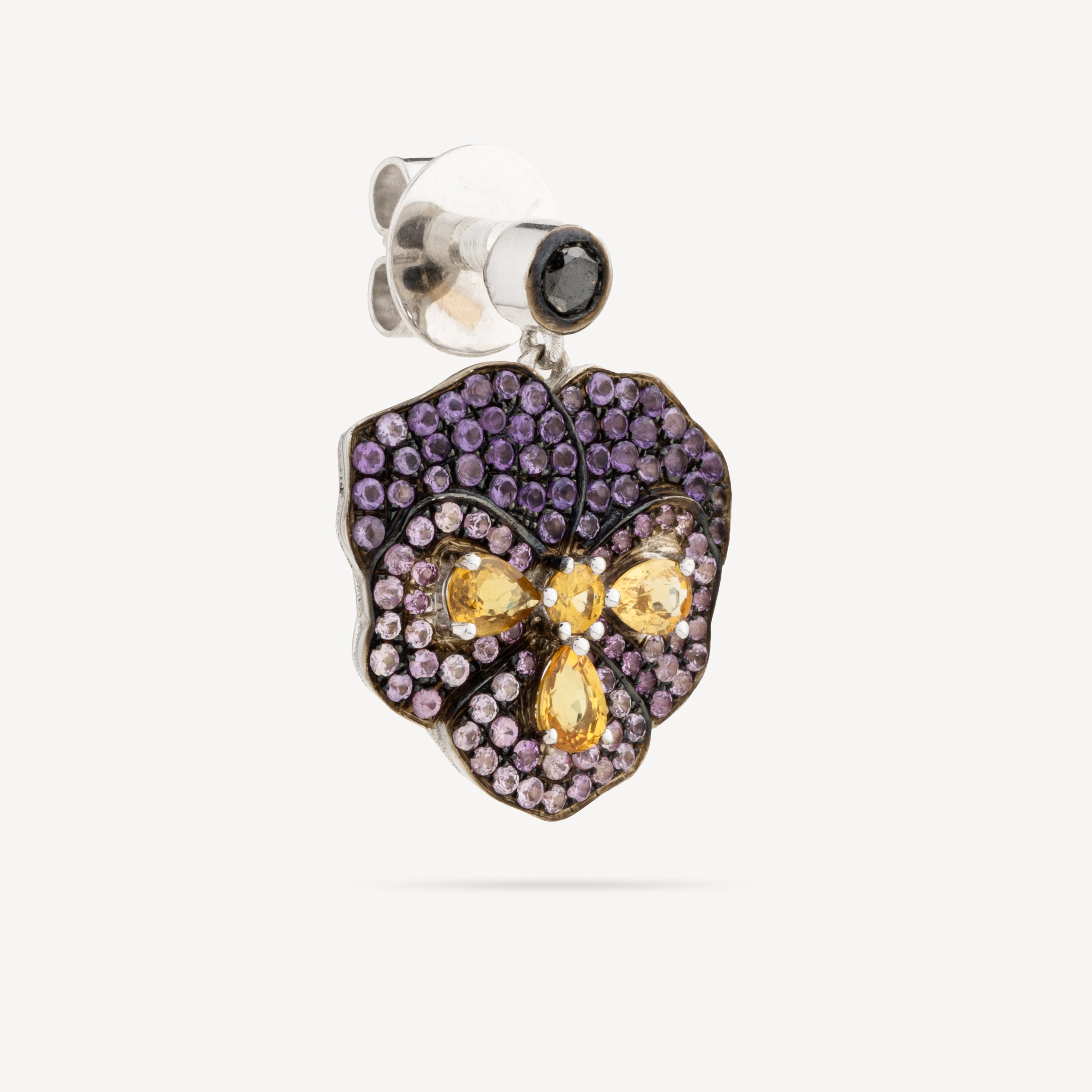 Boucle D'Oreille Pendante Violette Saphir