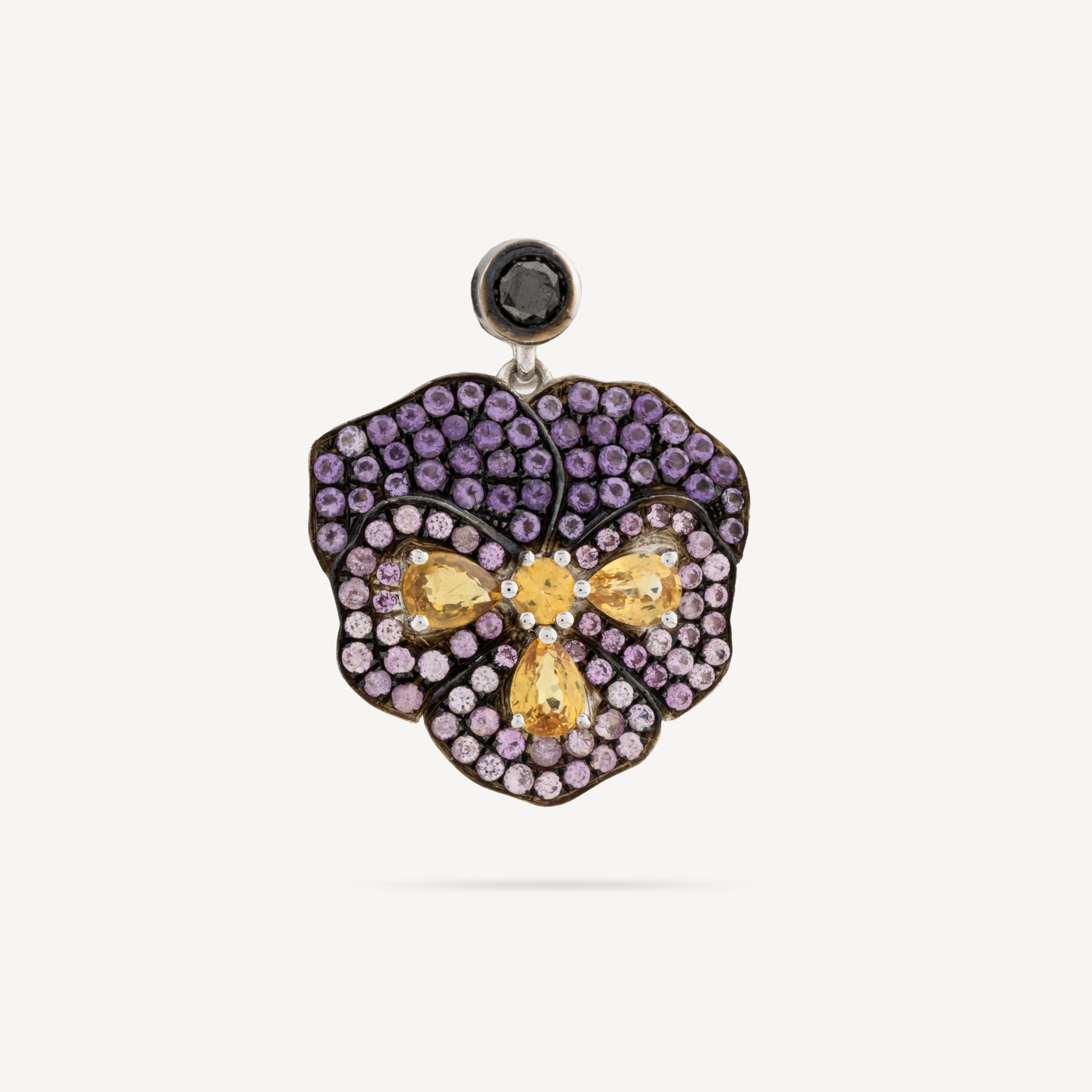 Boucle D'Oreille Pendante Violette Saphir