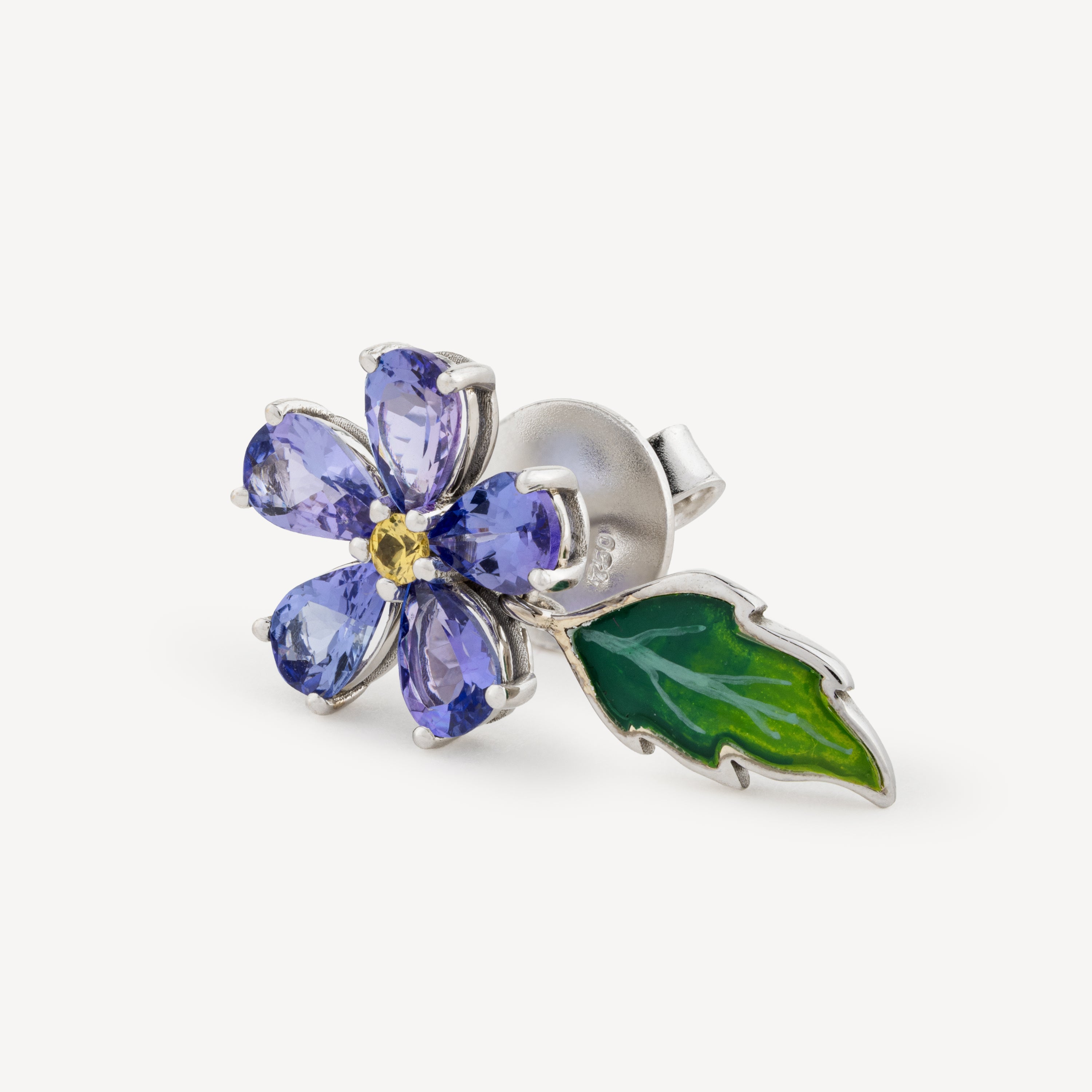 Boucle D'Oreille Pendante Forget Me Not Tanzanite