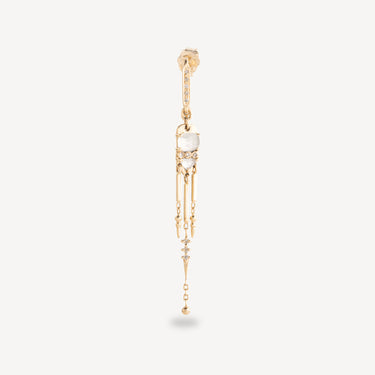 Boucle d'oreille Moonstones and Diamonds Long Dangling