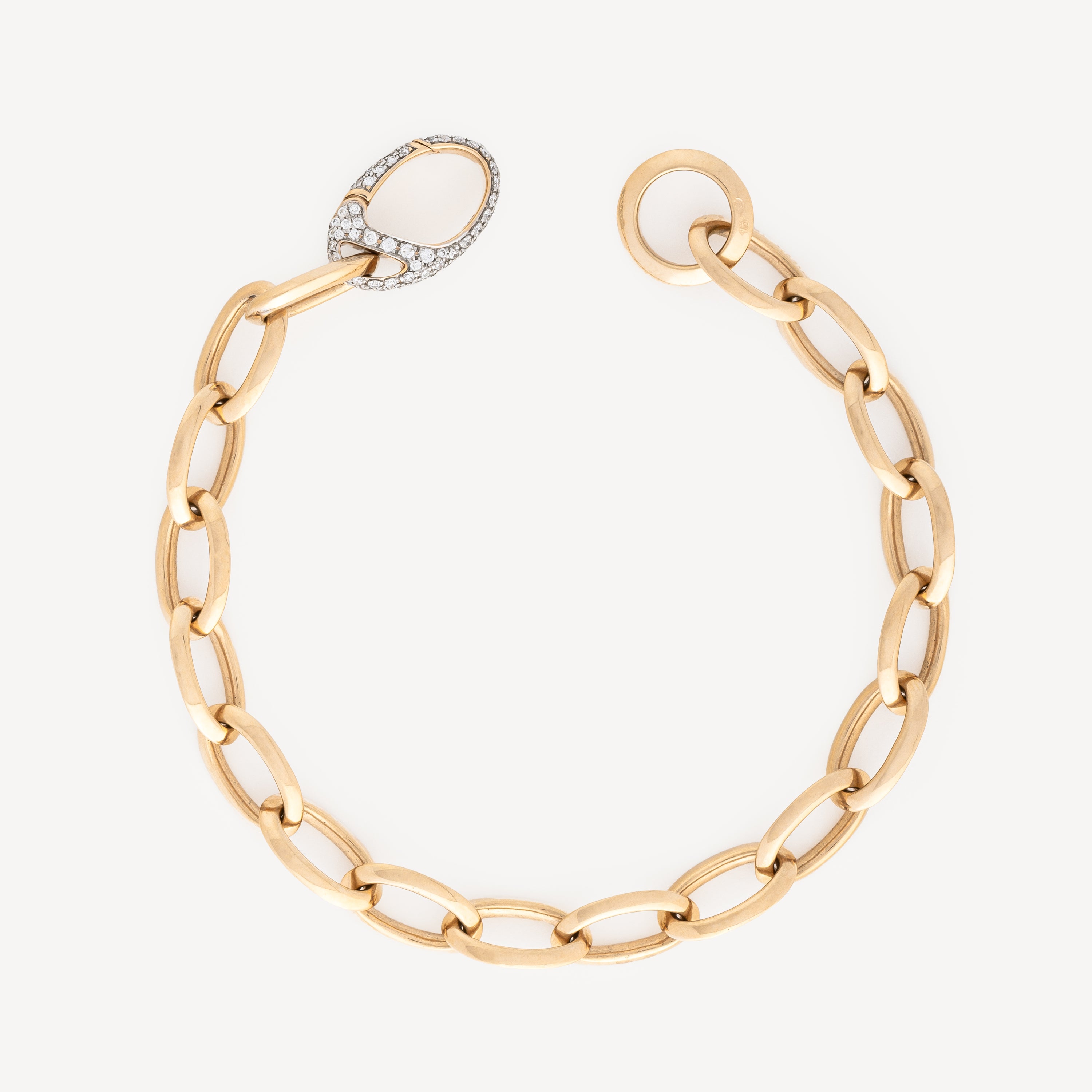 Garnett Oval Chain Link Diamond Bracelet