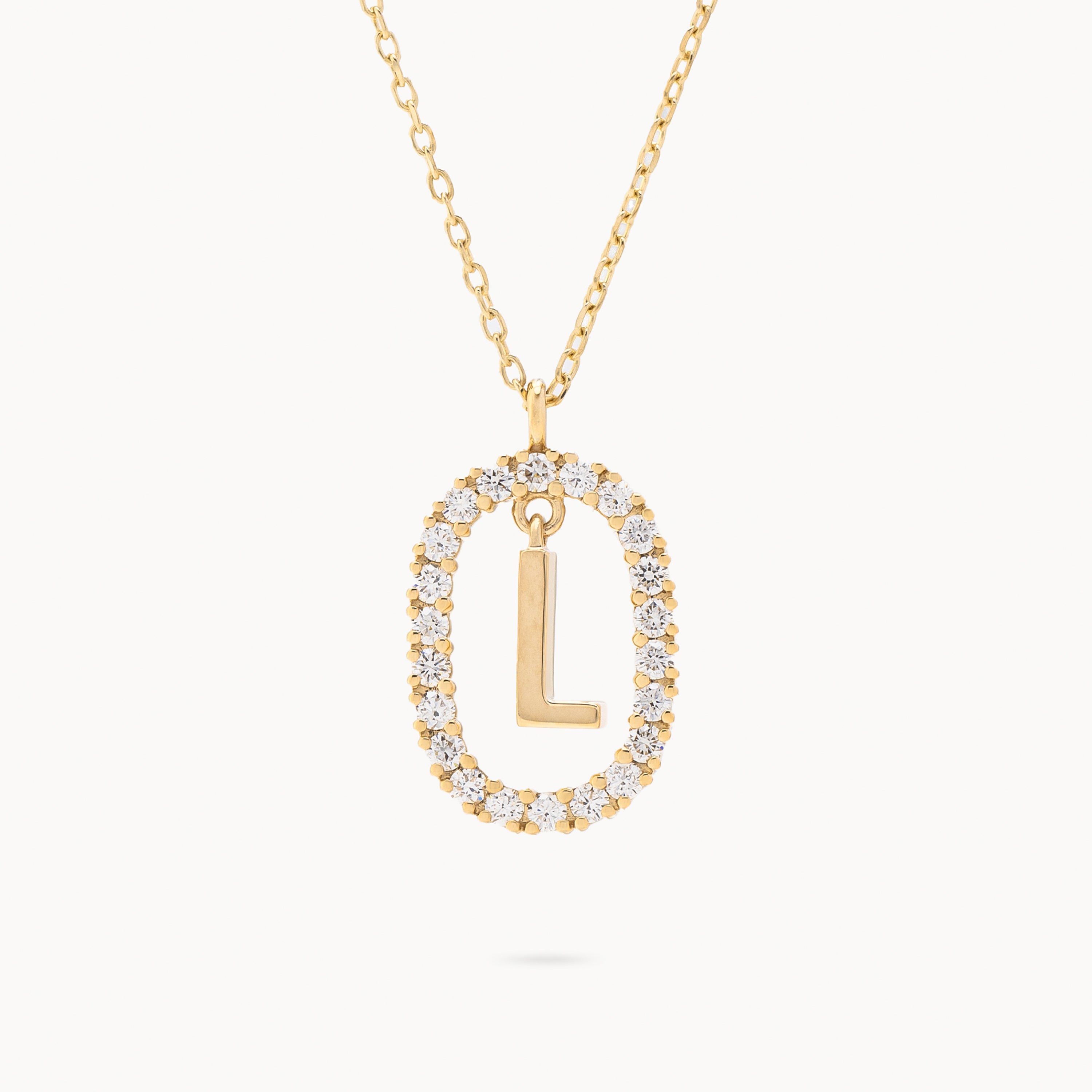 Collier Letter L Diamant et Or Jaune