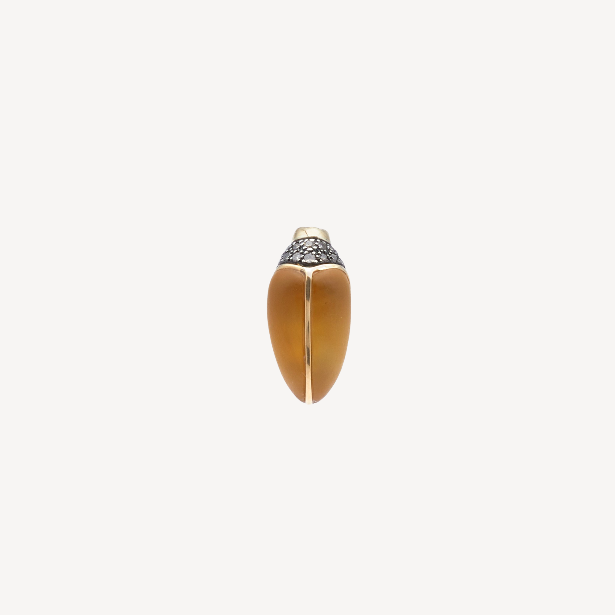 Mini Citrine Scarab Earring