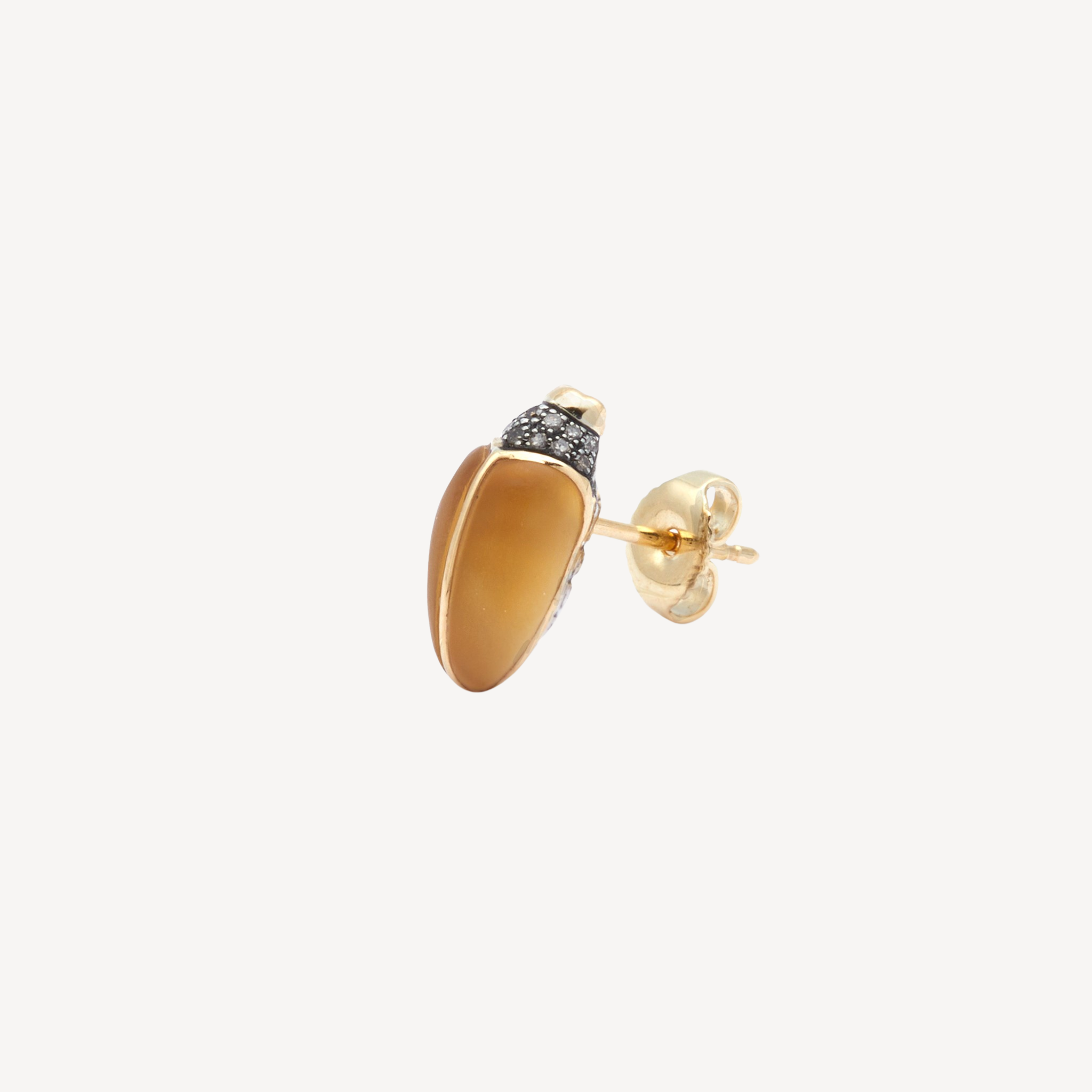 Mini Citrine Scarab Earring