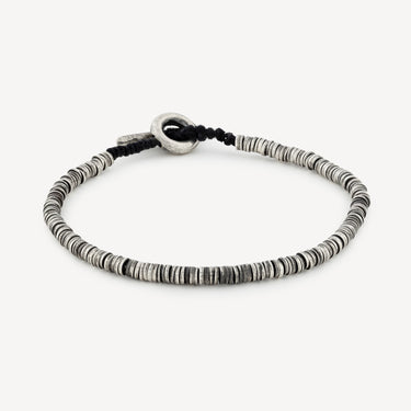 Mini Disc Bracelet Silver Black