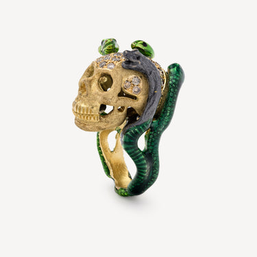 Skull and Snakes Ring