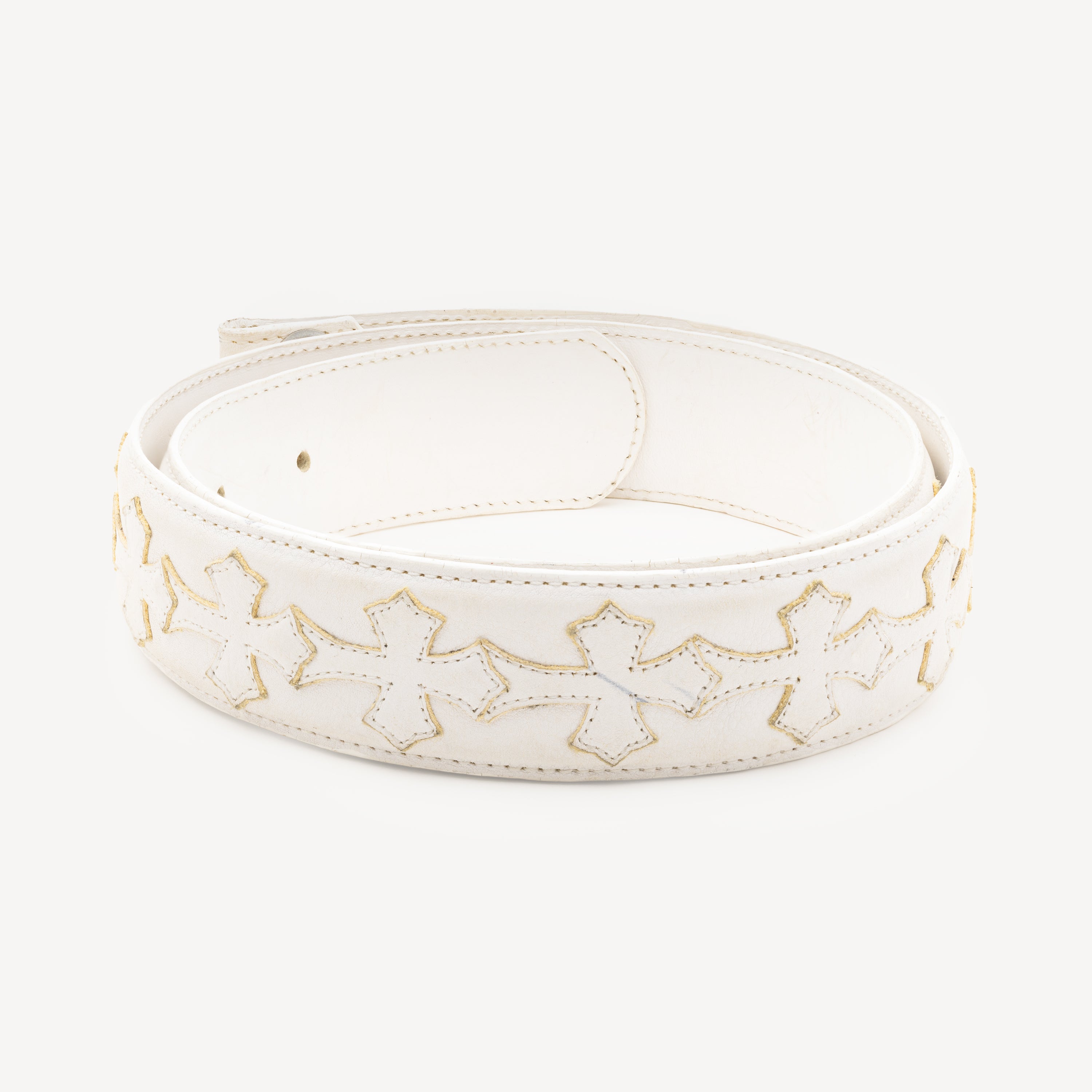 White Leather Cross Belt