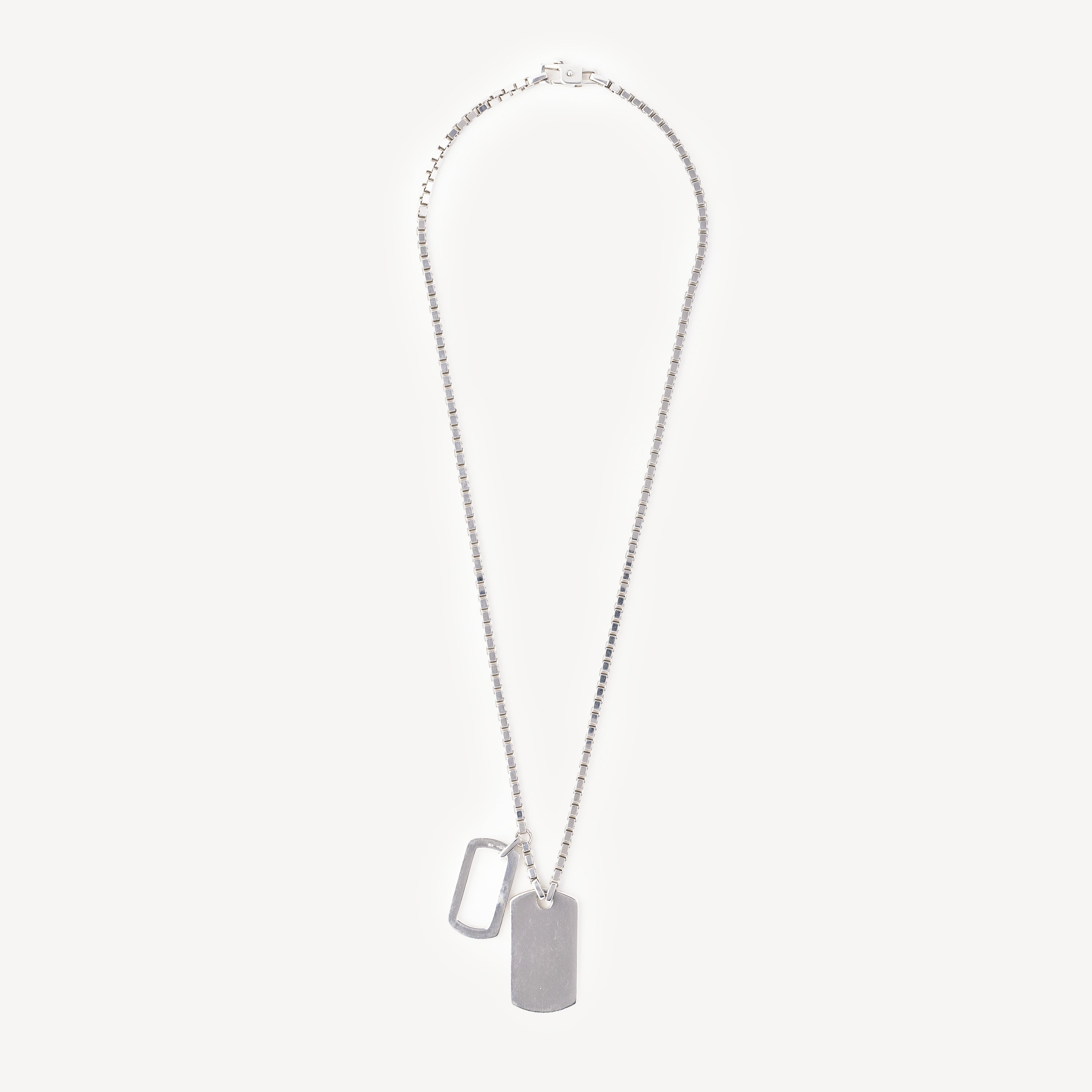 Collier Double Plaque Argent