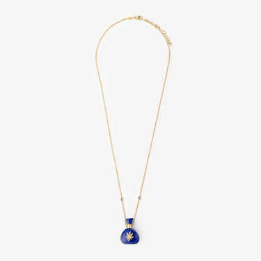 Collier Sweat Leaf Lapis Potion Bottle