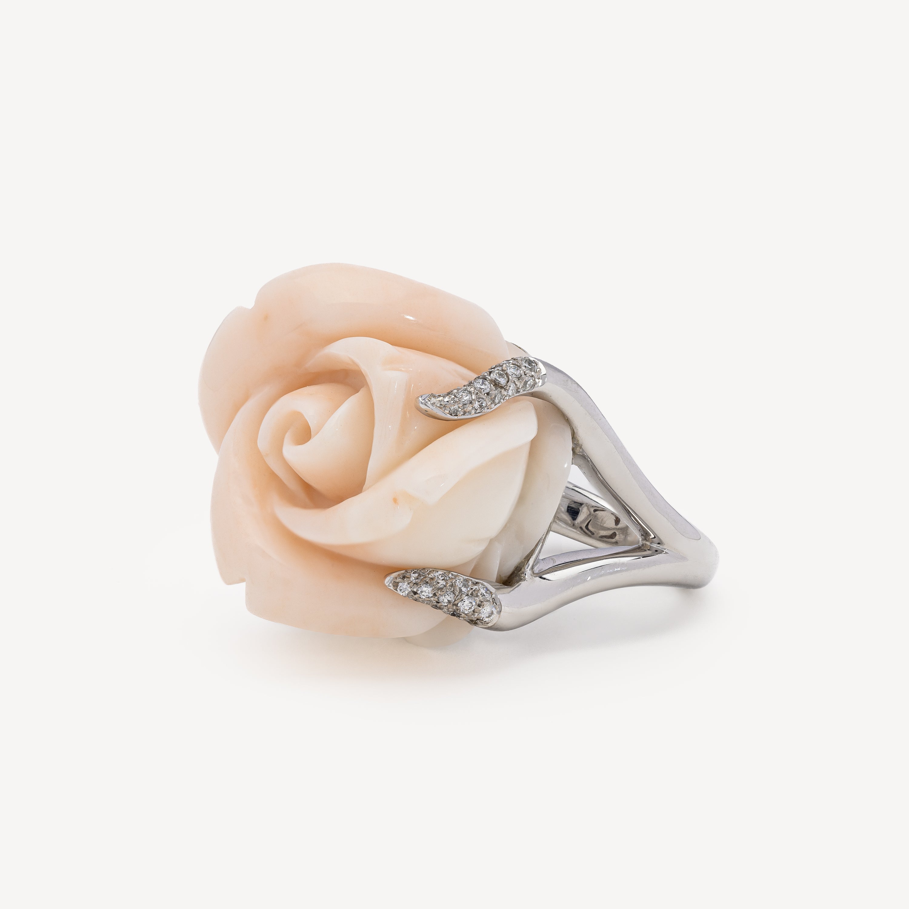 Bague Rose et Diamants