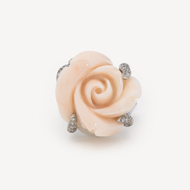 Bague Rose et Diamants