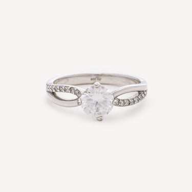 Bague Croisée Solitaire