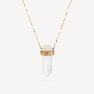 Collier Rough Pencil Quartz Diamants