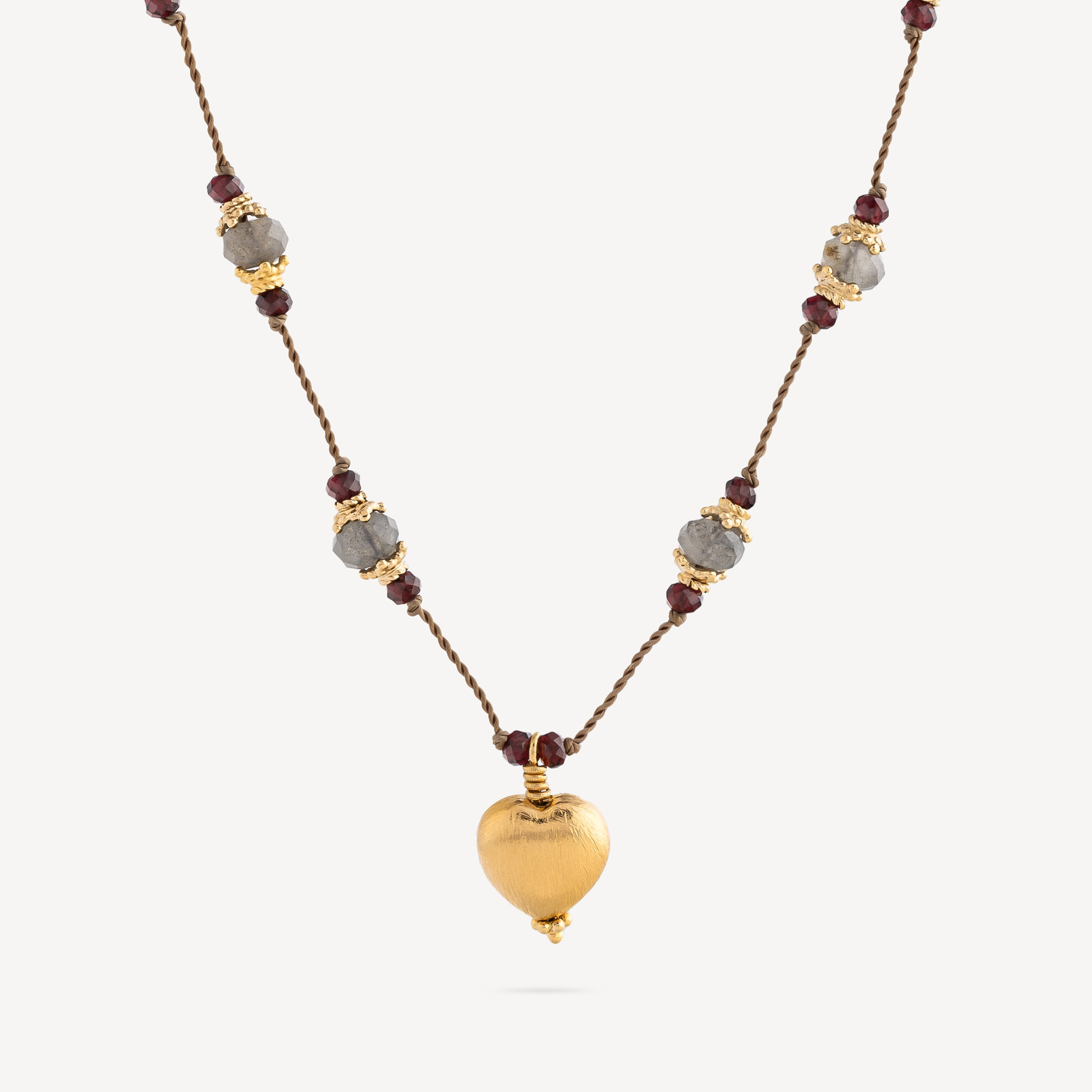 Dil Necklace n°1 Labradorite Garnet