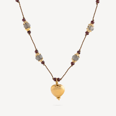 Dil Necklace n°1 Labradorite Garnet