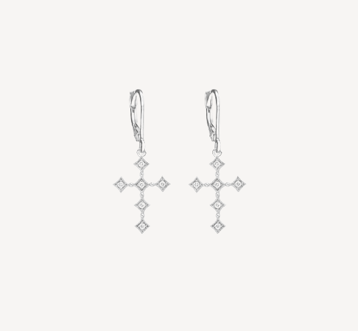 Divine White Gold Diamond Earring