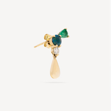 Boucle d'Oreille Emerald Pear Drop Gauche