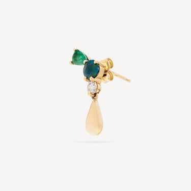 Boucle d'Oreille Emerald Pear Drop Droite