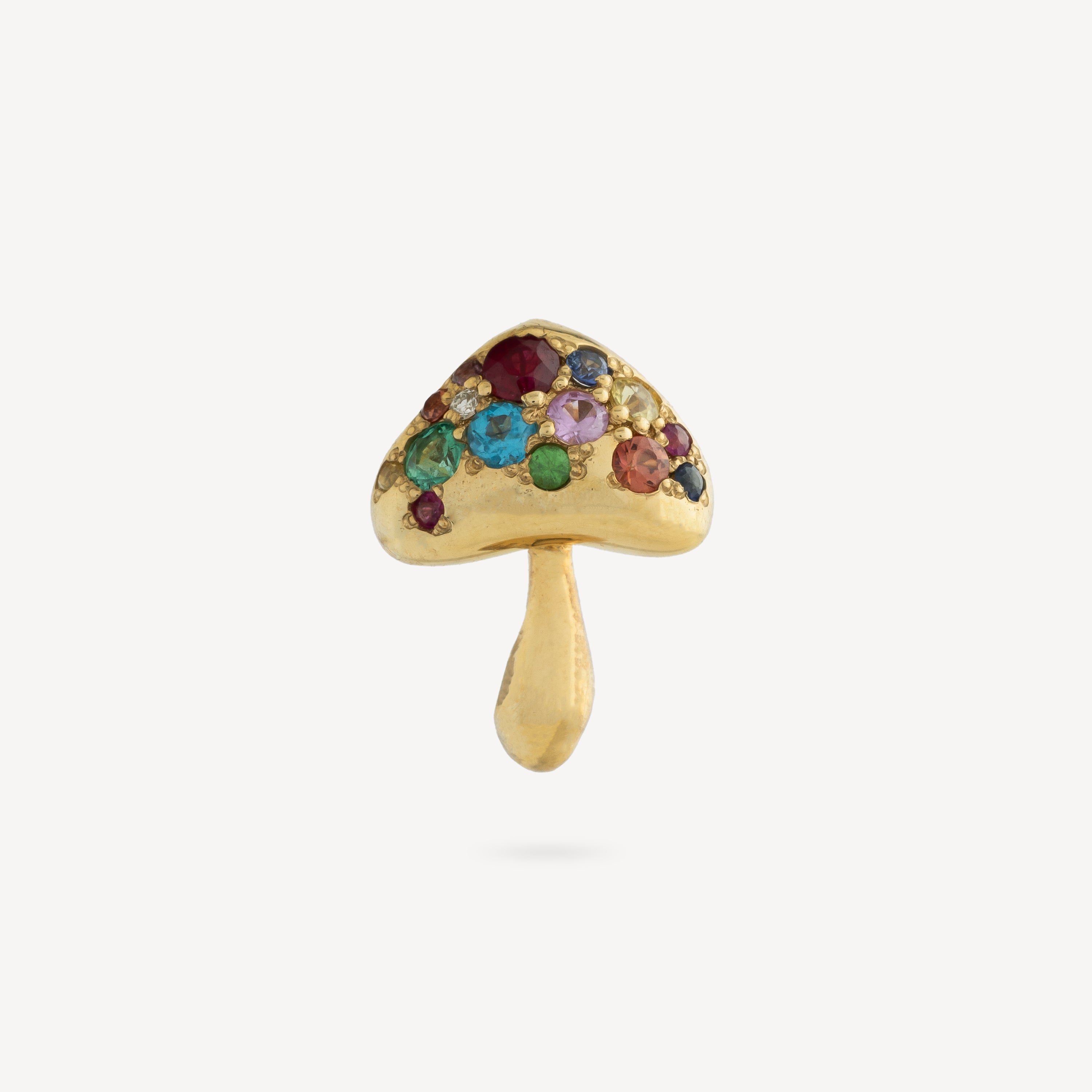 Stud Mushroom Multicolored Sapphires