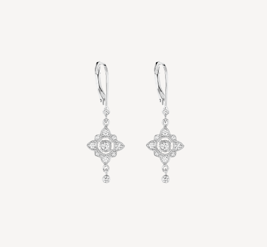 Sacre Flower White Gold Diamond Sleeper Earring