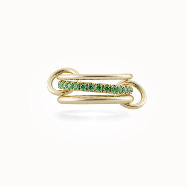 3 RINGS YELLOW GOLD EMERALD RING