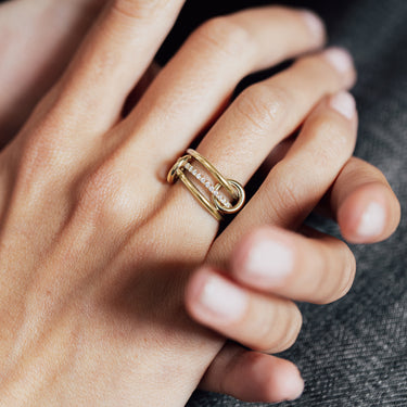 Bague Sonny 3 Anneaux Or Jaune Diamants Blancs