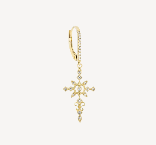 Glory Yellow Gold Diamond Sleeper Earring