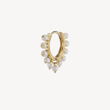 Boucle d’oreille 8mm Pearl Coronet Hoop Or Jaune