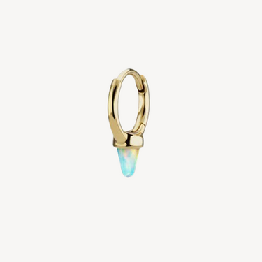 Opal Single Short Spike Hoop Creole Gelbgold