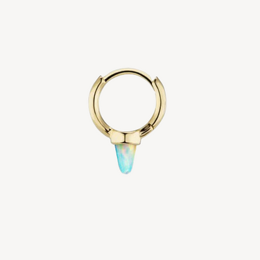 Opal Single Short Spike Hoop Creole Gelbgold