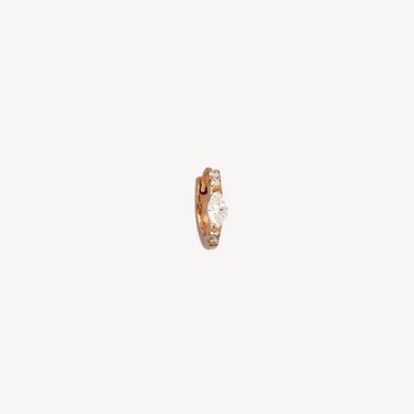 6.5mm Marquise 2.8mm Half Pavé Rose Gold H